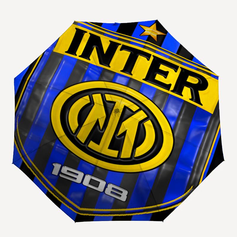 1pc I-Internazionale Milano (8) Umbrella, Sun Protection, And UV Shielding. It Has Eight Sturdy Ribs for Outdoor Use And Perfect As a Holiday Gift
