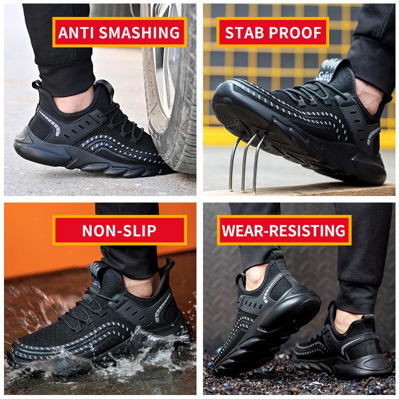 Men's Summer Breathable Anti-smashing Anti-piercing Steel Baotou Lightweight Protective Safety Work Shoes Men