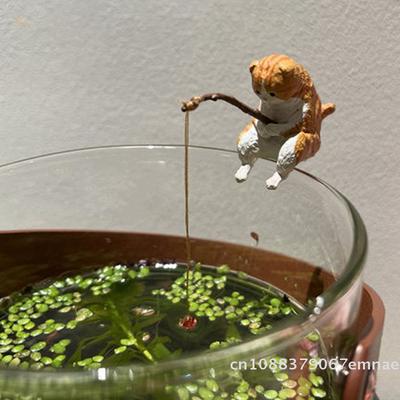 [ZYAS]Aquarium Angelkater Hängend Kreative Landschaft Büro-Dekoration Angelfreude Mini Dekorativ Mikro-Landschaft