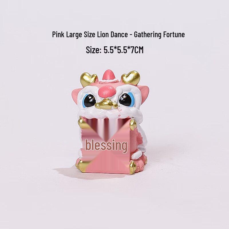 Cute Lion Dance Blessing Desktop Figurines