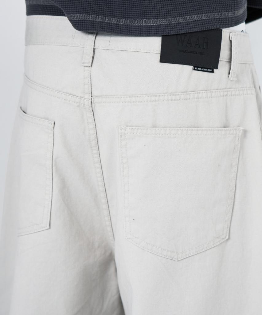 WAAR M293 Chino Wide Cotton Pants_Light Gray