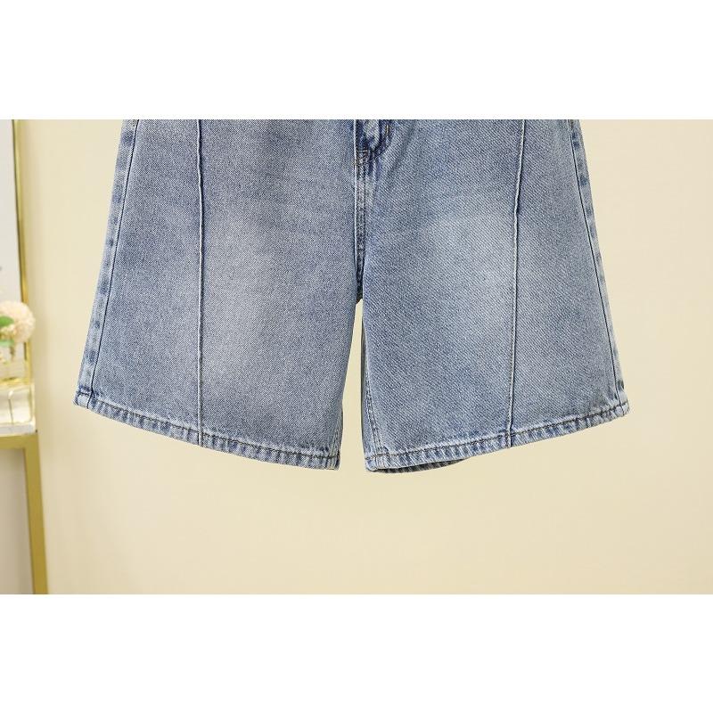 DIMANAF 2025 Neue Sommer Jeans Kurze Hosen Damen Lockerer Denim Haremshosen Große Blaue Hosen