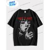 A Gothic Style Portrait Tshirt That Is Perfect For Summer Featuring Short Sleeves And Made From Highquality Fabric This Red