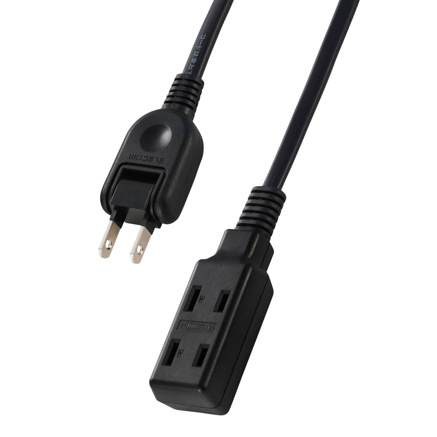 

ELECOM Power Strip Extension Cord 3 Outlets 5m Swing Plug Polarity Compatible PSE Technical Standards Compliant Black (N-Pole Compatible) ECT-4050BK чорний