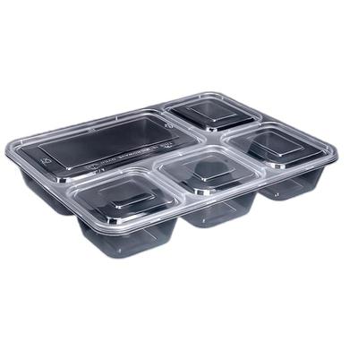 Cajas Desechables JOYUKE de 1200 ml con 5 Compartimentos para Llevar con Tapas