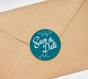 Darling Souvenir DIY 45 Pcs Dark Brown Leaf Vines Save The Date Stickers Round Envelope Seal-1.6