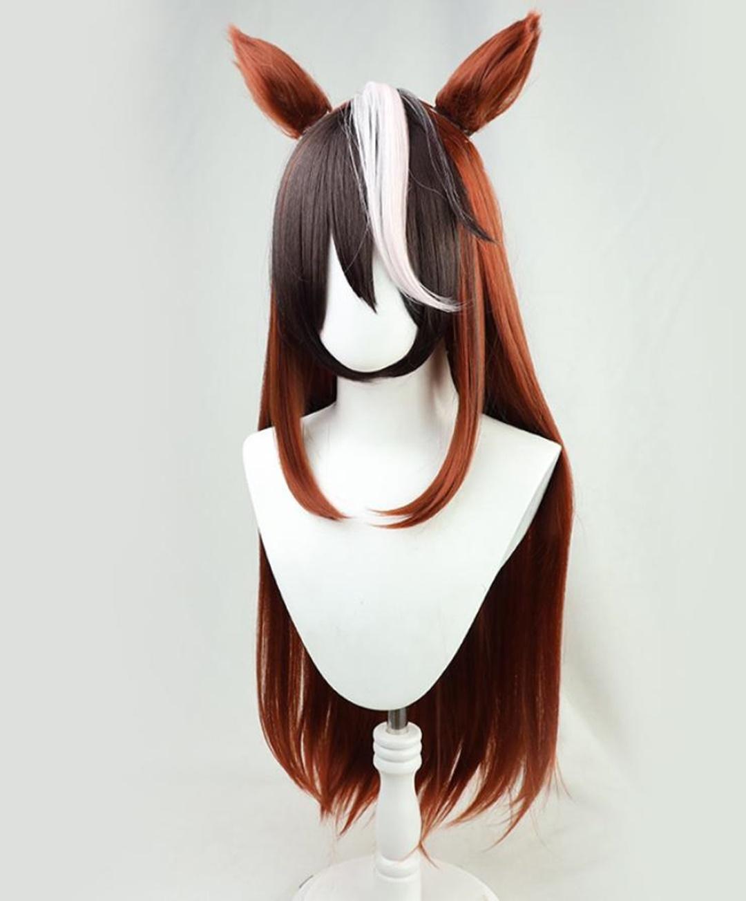 Cosplay Uma Musume: Mooie Derby Symboli Rudolf Keizer Pruik Halloween anime feest bruine pruik black