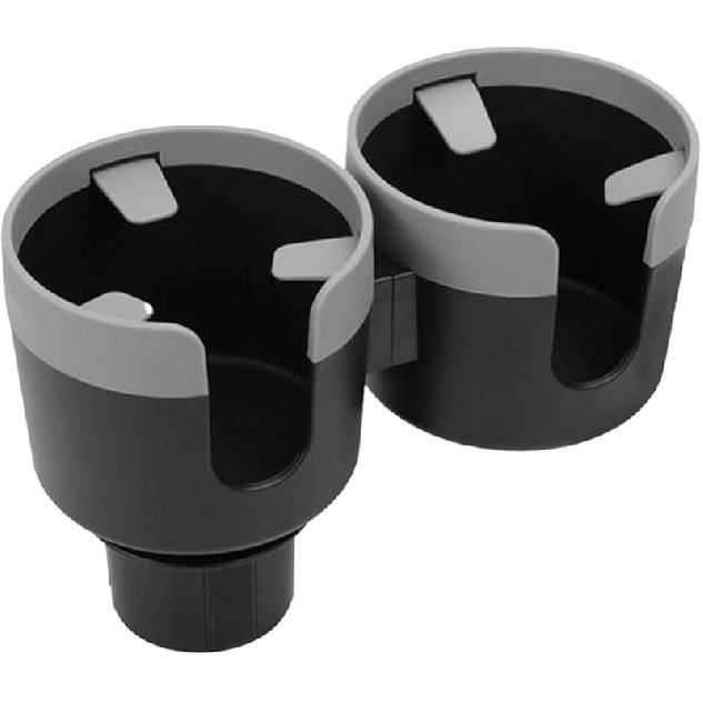 Car Double Cup Holder Extender, 2-In-1 Car Cup Holder Adapter With Adjustable Base, Universal Multifunctional Cup Holder Organizer For Beverage,