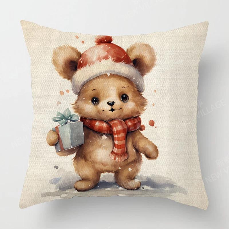 Dekoratives Kissen Wohnzimmerdeko Sofakissenbezug 40*40 40x40cm 60x60cm 45x45cm 50x50cm Pflanze Winter Frohe Weihnachten
