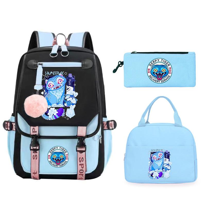 The Witch Hunter Girl Group Has the Same Peripheral Cartoon Korean Version Schoolbag Set, Cross-border Campus Trend, Primary and Secondary School