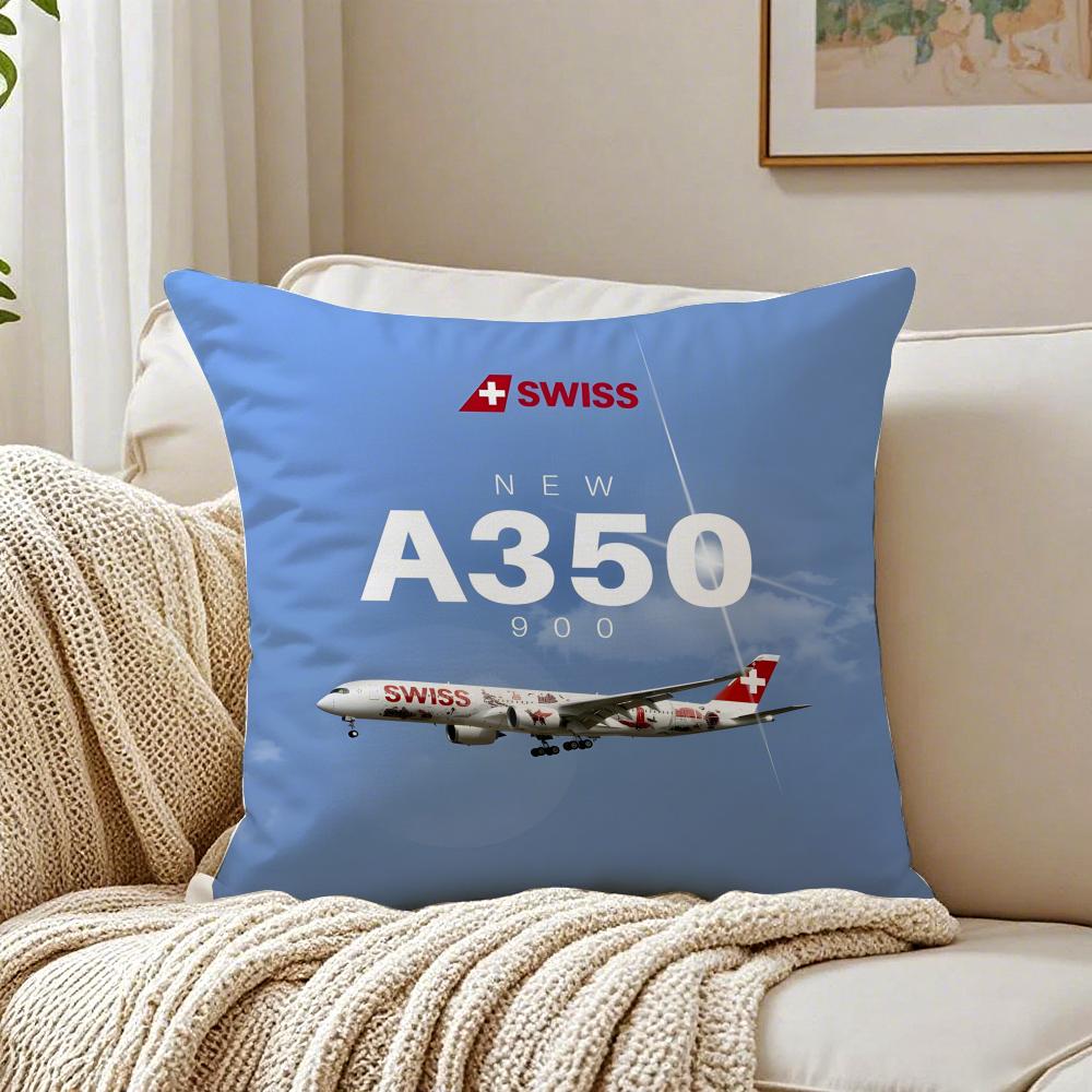 S-Swissair Pillow Aviation Brand Cushion Cushion Cover Pillowcase Anti-Dustmite Living Room Sofa Decor Cushion Room
