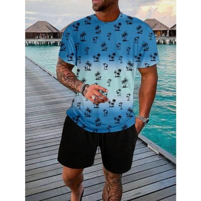 Coconut Tree 3D Print T-Shirts Shorts Sets Men's Tracksuits Oversized Summer Short Sleeve T Shirt Pants Set Man Suits Clothing