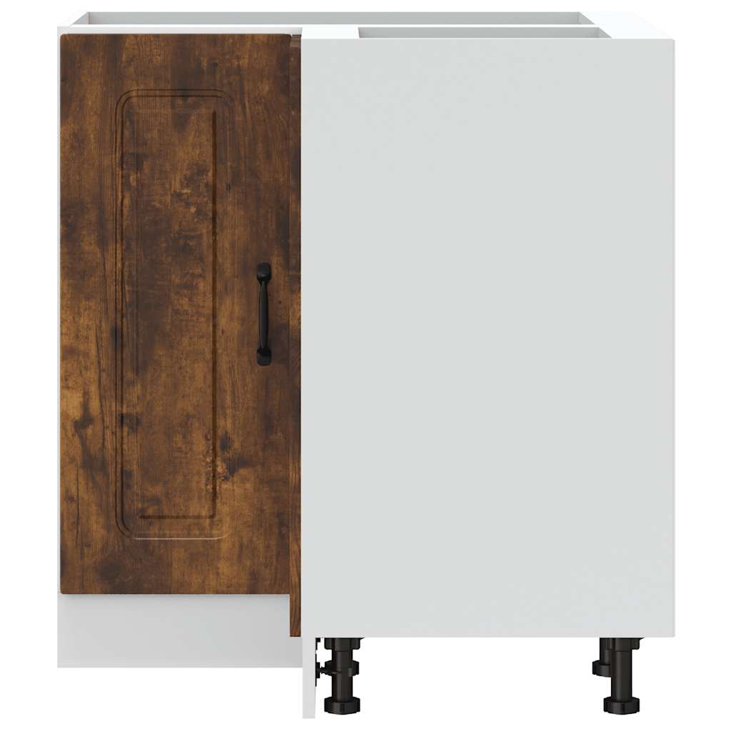 Vidaxl Corner Base Kitchen Cabinet, Squid, Smoked Oak