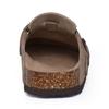 Fashion Crestar Women's Suede Clogs Lady Fashion Buckle Leather Mules Comfort Cork Footbed Potato Shoes with Arch Support Beach Sandal