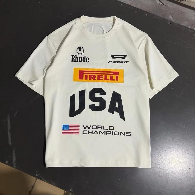 2026 Us Streetwear Rhude Equipunisext Emblem Print Tshirt For Unisex And Unisex Highquality Loosefitting Top Tshirt