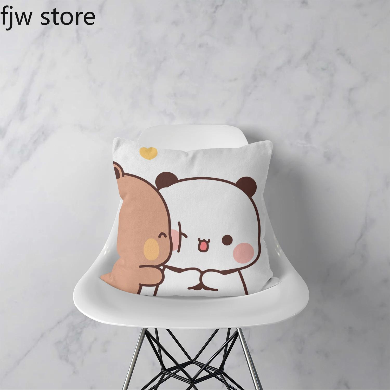 

Милый медведь бубу дуду наволочка модный аниме сладкая парочка подарок диван комната прикроватная тумбочка украшение дома 60x60cm