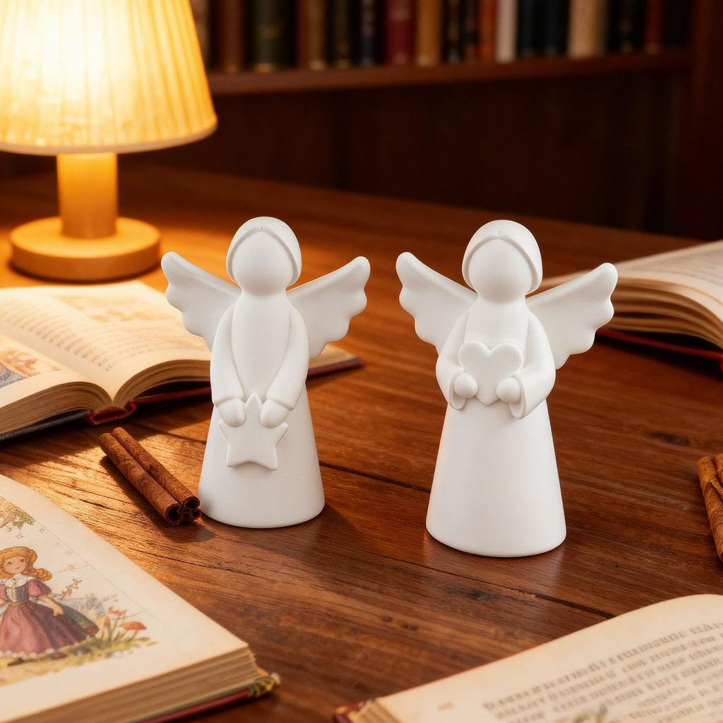 DIY Angel Ornament, Girl Holding a Heart, Resin Mold, Cute Angel Plaster Silicone Mold