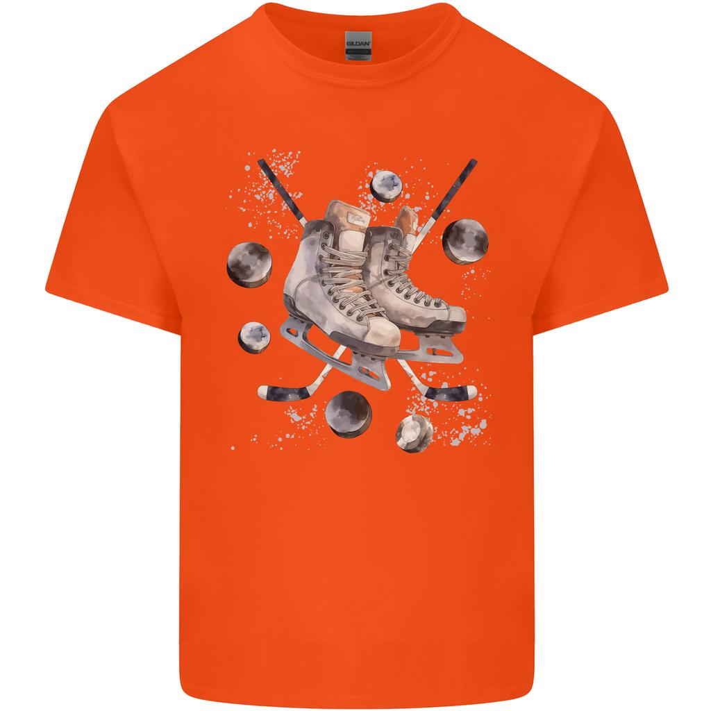 Ice Hockey Boots Stick Pucks Unisexs Light Cotton Tshirt