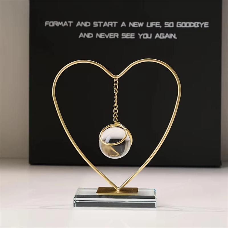 Metal Home Decoration Crafts Light Luxury Desk Crystal Ball Pendant Living Room Bedroom Study Office Desktop Decoration Ornament