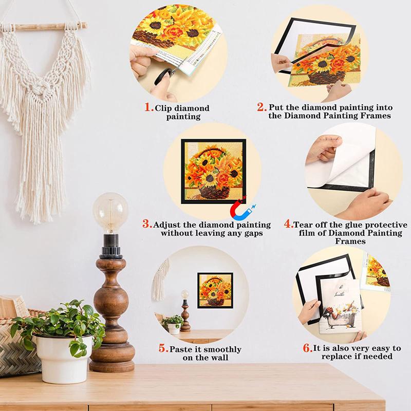 Magnetic Picture Frames Painting Frames Self-adhesive Poster Photo Frames for Refrigerator Wall Home Decoration