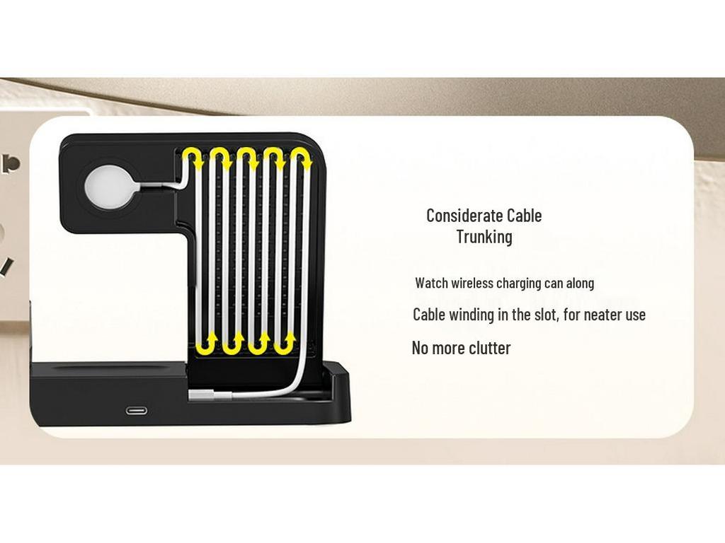 30W 3-in-1 Wireless Charger & Clock for iPhone 14/13