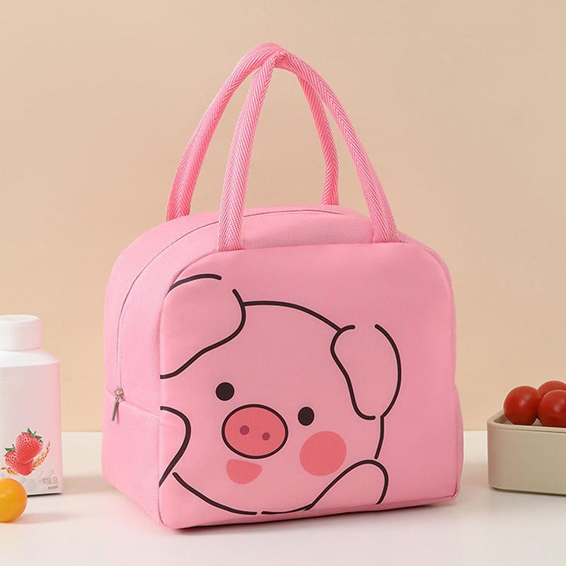 Cartoon Animals Printed Thermal Lunch Bags For Children Kids Storage Banto Lunchbox Food Bag Insulation Bags