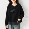 women patchwork crew neck sweatshirt long sleeve loose fit casual top
