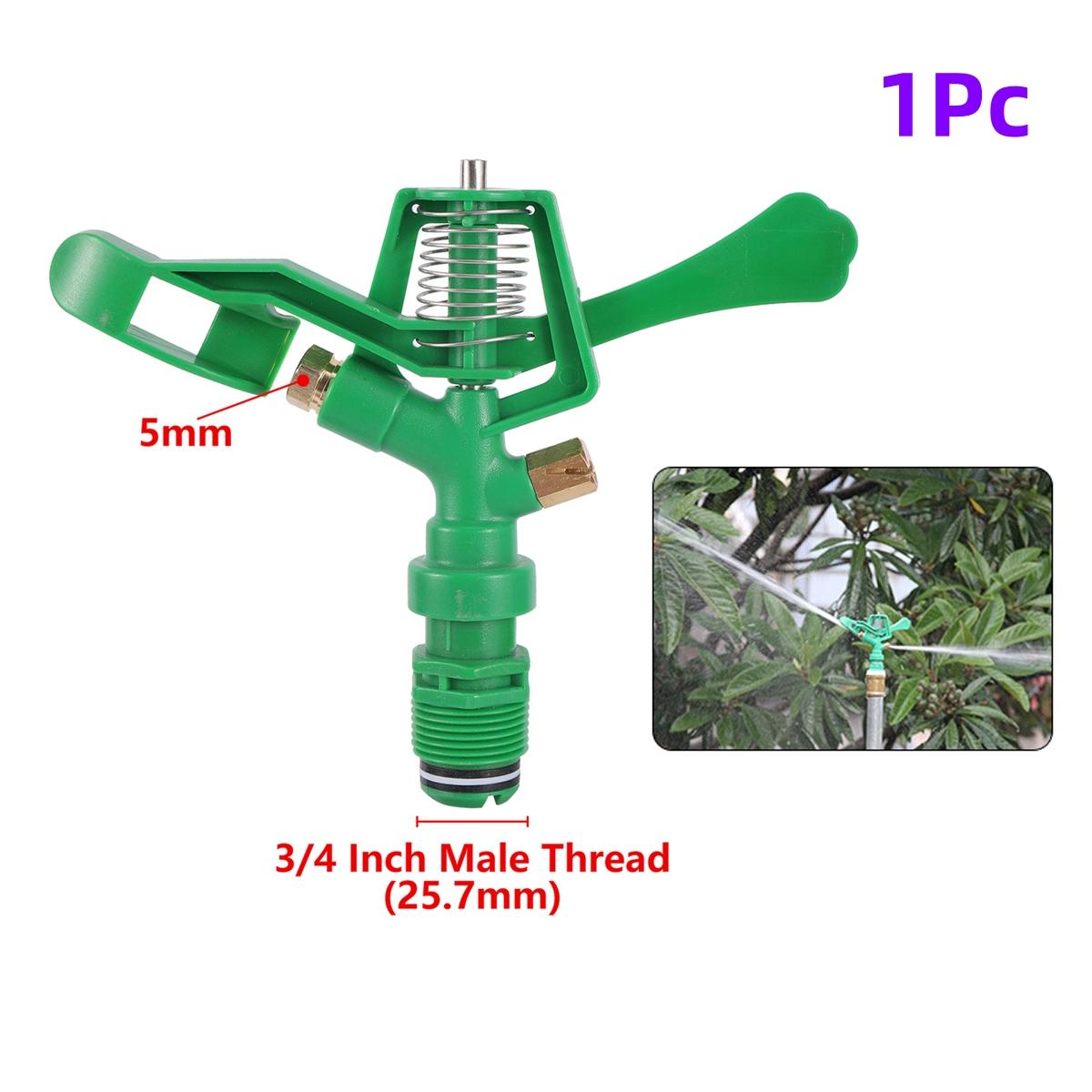 

1/5/10Pcs Plastic Rocker Arm Double Spray Lawn Irrigation Nozzle 3/4 Male Thread Garden 360 Degree Angle Rotating Sprinkler Head