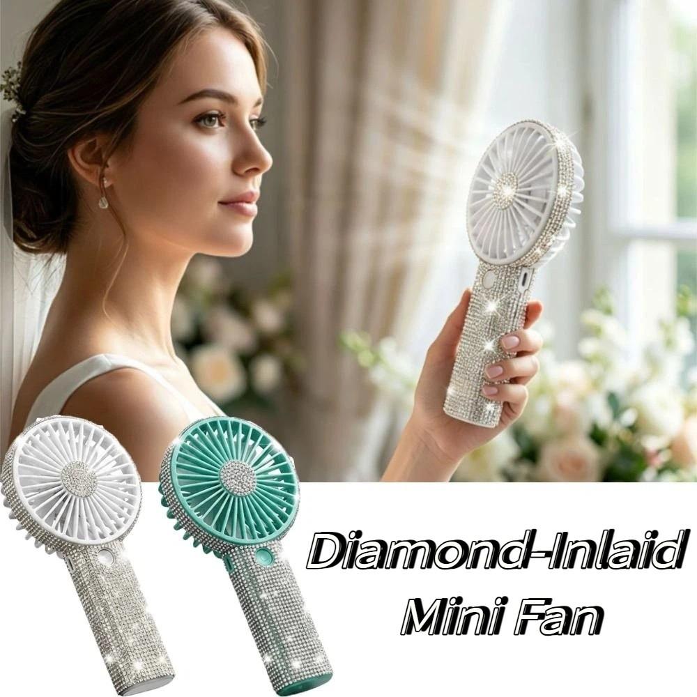 Small Size Mini Portable Fan Sparkling Imitation USB Rechargeable Mini Fan Personal Use