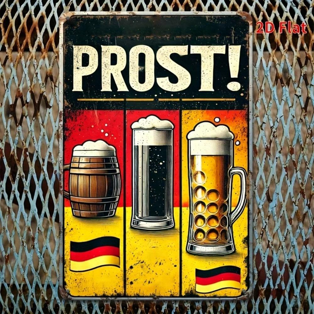 Metal Wall Art 3D Retro Beer Sign Rectangular Bar Poster