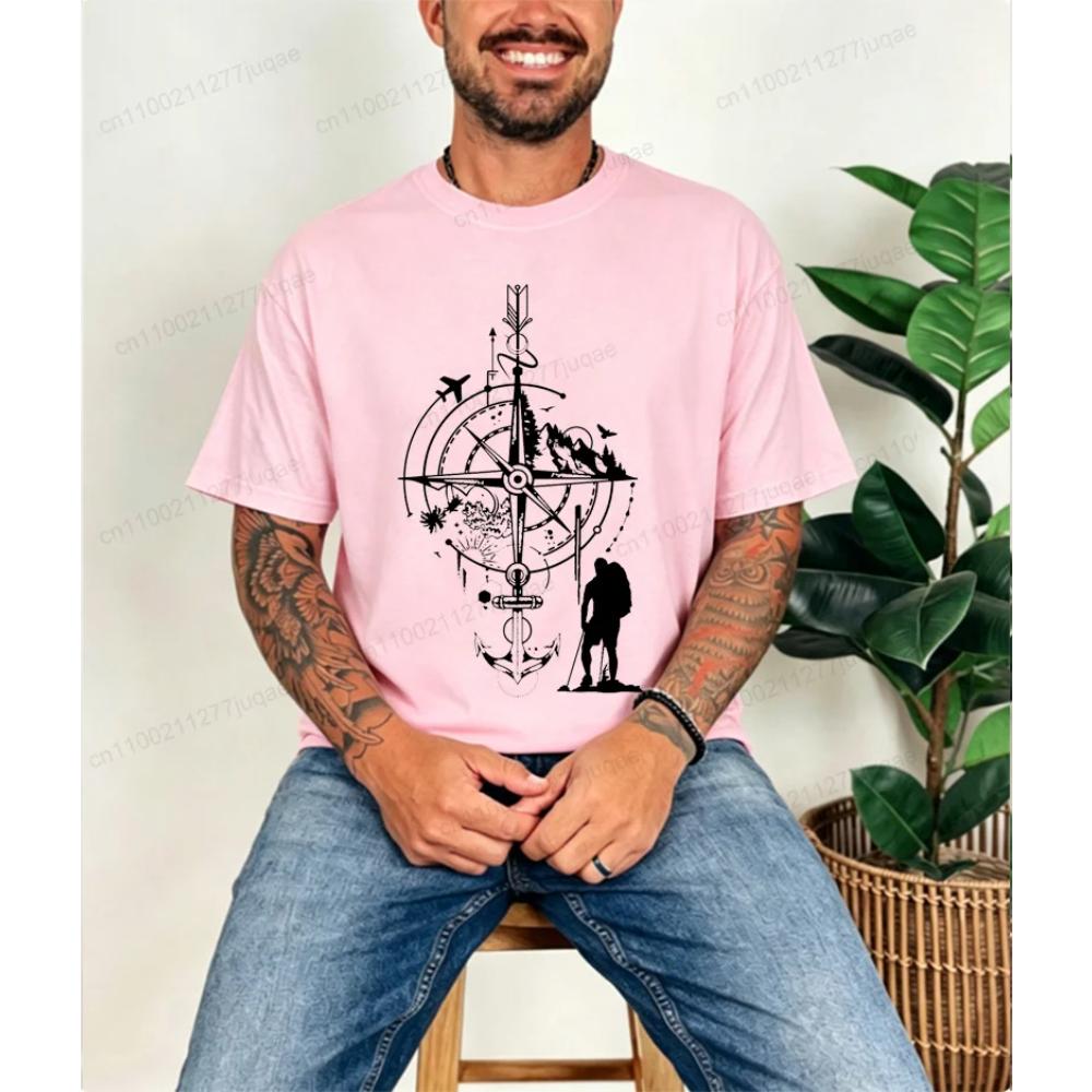 Herren bedrucktes Baumwoll-Oberteil Modisch Vielseitig Kurzarm Bequem Einfache T-Shirts Herren