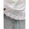 Women Sweet Lace Hem Short Sleeve Slim Fit Solid Casual T Shirt Top