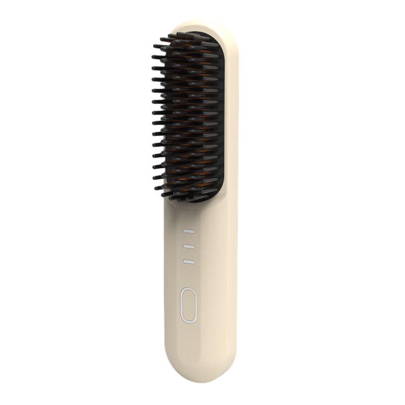 Wireless Hair Straightening & Curling Comb - Negative Ion, Hair-Friendly, USB Rechargeable