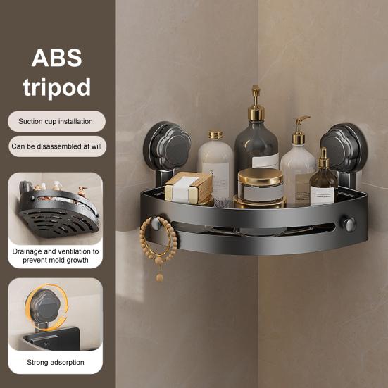 1/3Pcs Bathroom Corner Storage Rack Shampoo Holder Strong Load-bearing Large Capacity Lotion Storage Holder with Suction Cup