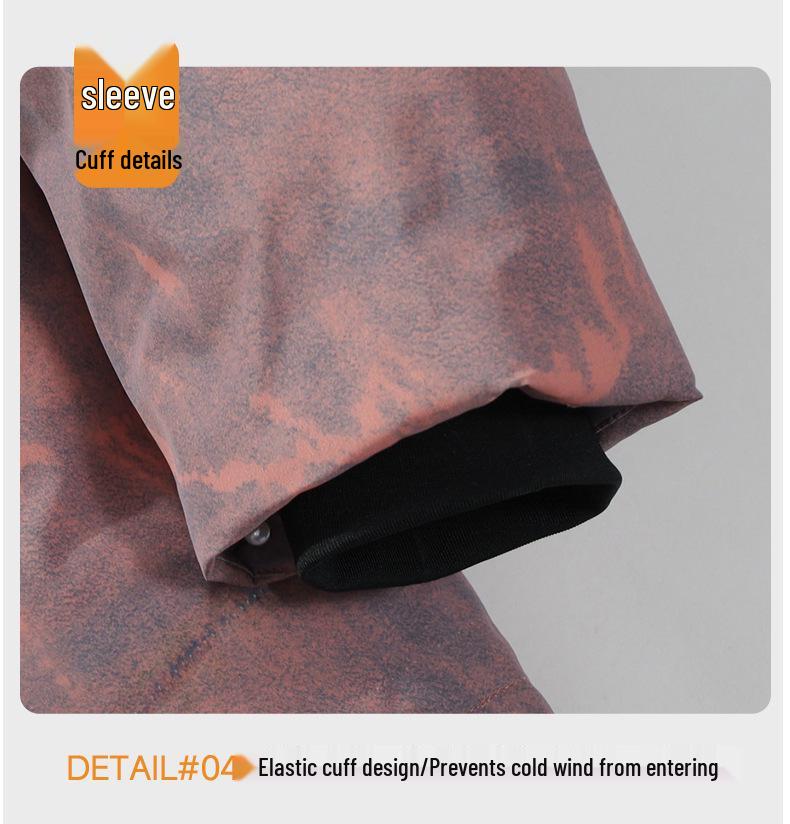 Giacca da Sci in Cotone Ispessito con Cappuccio Mimetico da Uomo e Donna - Capo d'Abbigliamento Invernale alla Moda