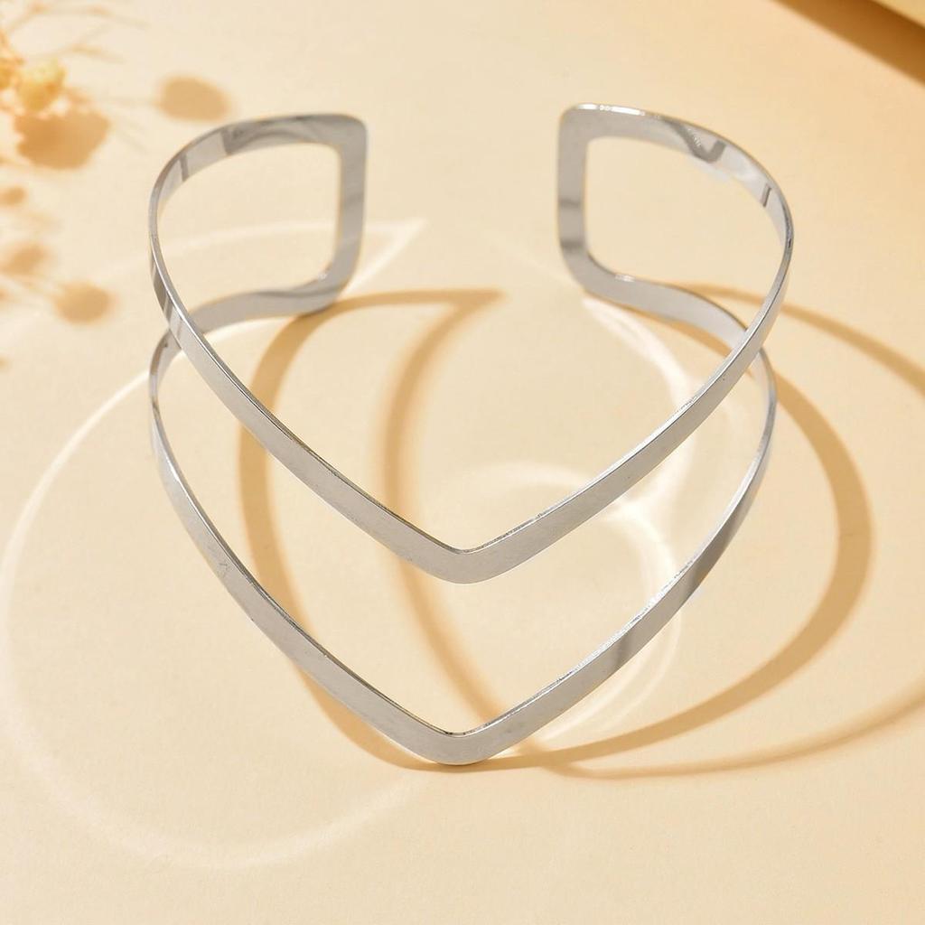 European-American Style Open Armlet: Trendy, Unique, and Elegant Cold-Style Bracelet.