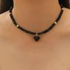Fashion Vintage Crystal Zircon Heart-Shaped Pendant Necklace For Women Jewelry Accessries Gifts