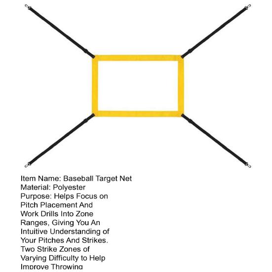 Baseball Strike Zone Target Net with Hooks Portable Softball Baseball Pitching Accuracy Training