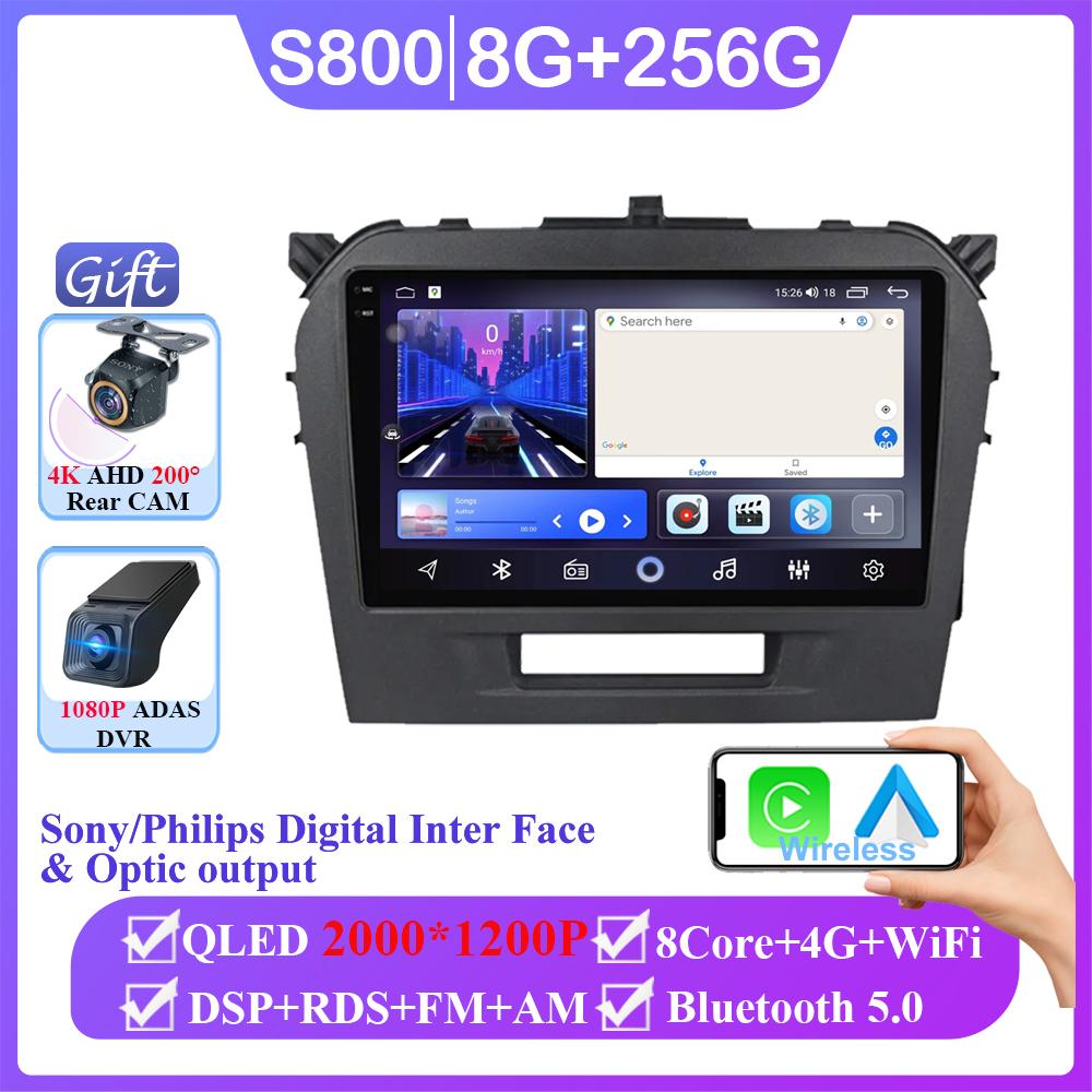 Android 14 For Suzuki Vitara 4 2014 - 2018 Multimedia Player Car Radio Autoradio Wireless Carplay Android Auto GPS Navigation