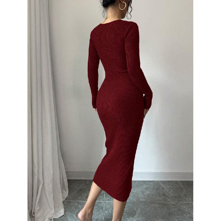 Dámský pletený zavinovací svetr s vysokým pasem, bodycon základní vrstva, spodní prádlo, středně dlouhý, s výstřihem do V, dlouhý rukáv, polyester, podzim zima