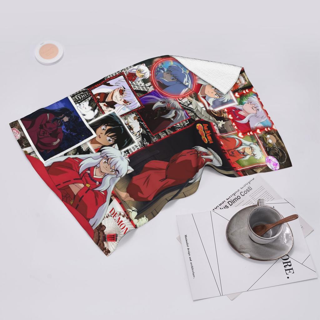Manga Kimono Inuyasha Sesshomaru Soft Face Towel Quick Dry Pool Bath Cotton Towels Absorbent