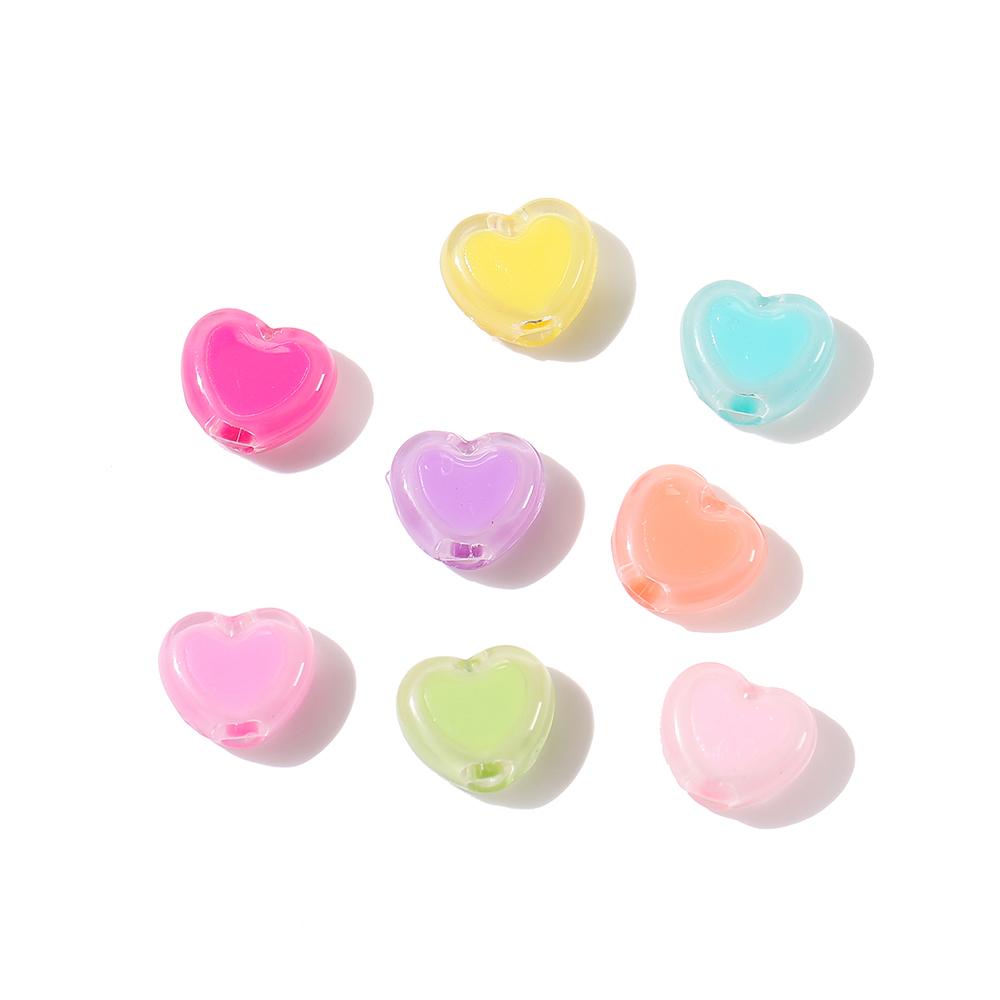 50pcs/Lot 7x8mm Acrylic Heart Beads for Jewelry Making Loose Spacer Beads DIY Necklace Bracelet Accessories Supplies