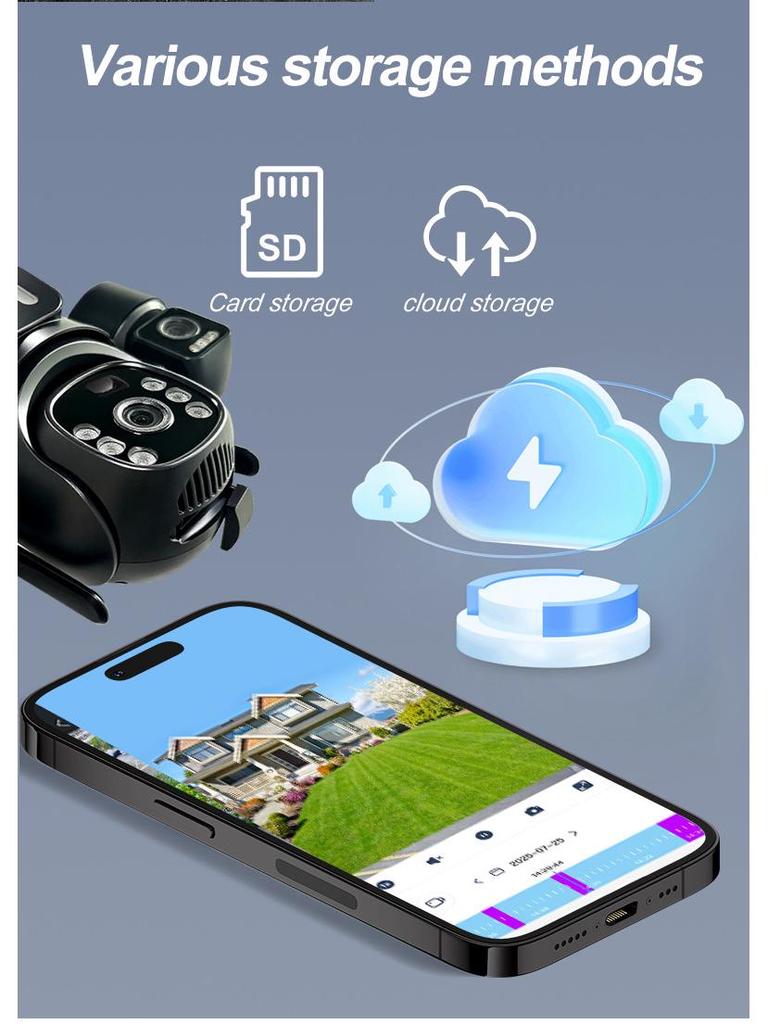 5G Dual-Band WiFi Ultra-Clear Outdoor Camera with 6MP Triple-Lens and 4G Alarm Monitor