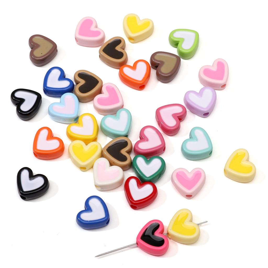 5/20Pcs Love Acrylic Beads Drip Oil Macron Series Beads For DIY Handmade Bracelets Necklaces Jewelry Making