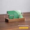 High-End Black Walnut Business Card Holder for Reception Desk with Large Capacity and Custom Logo.