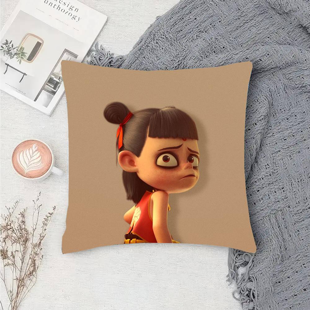 Animated Movie Nezha Pillow Case Fashion Square Pillowcase Bedroom Sofa Room Ins Decoration Leisure