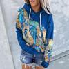 Autumn and Winter New Women's Clothing Christmas 3D Printing Hooded Pullover Long-sleeved Sweater Casual Fashion