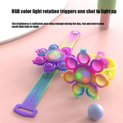 New Fidget Toys Popete Sensory Bracelet Shining Push Bubble Wristband Decompression Anti Stress Simple Dimple Popite Kids Toy