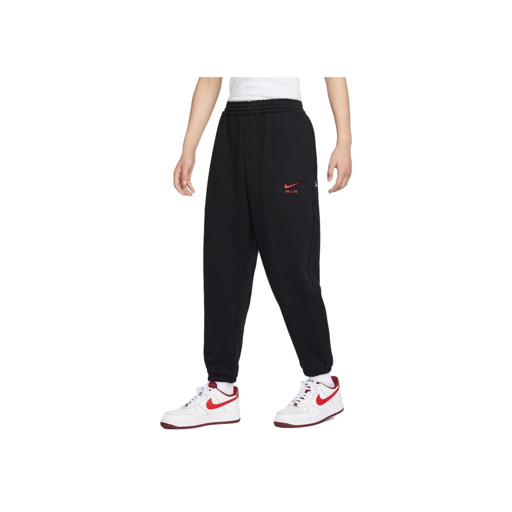Nike Air Casual Loose-Fit Fleece-Lined Joggers Men Bottoms Black FB7210-010