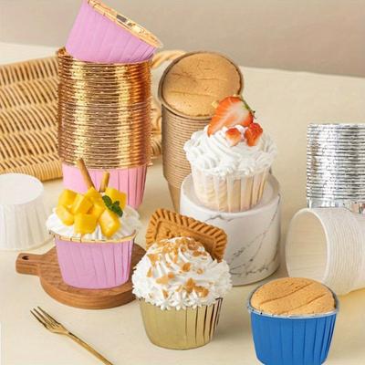 50 Stück Cupcake Papierförmchen Aluminiumfolie Cupcake Förmchen Backförmchen Muffin Wrapper Tablett Gebäckwerkzeuge Hochzeitsfeier Geburtstagszubehör